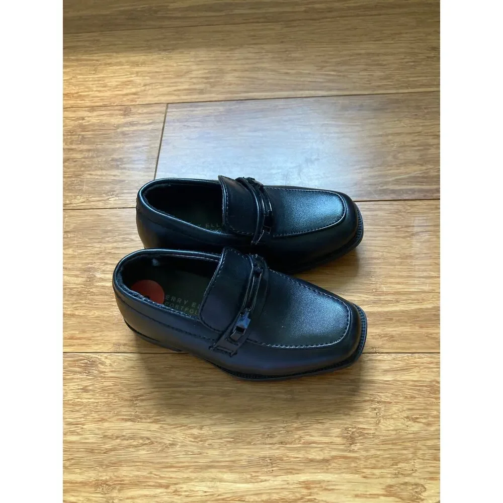 Perry Ellis Little Boy Black Slip On Dress Shoes, Size 6